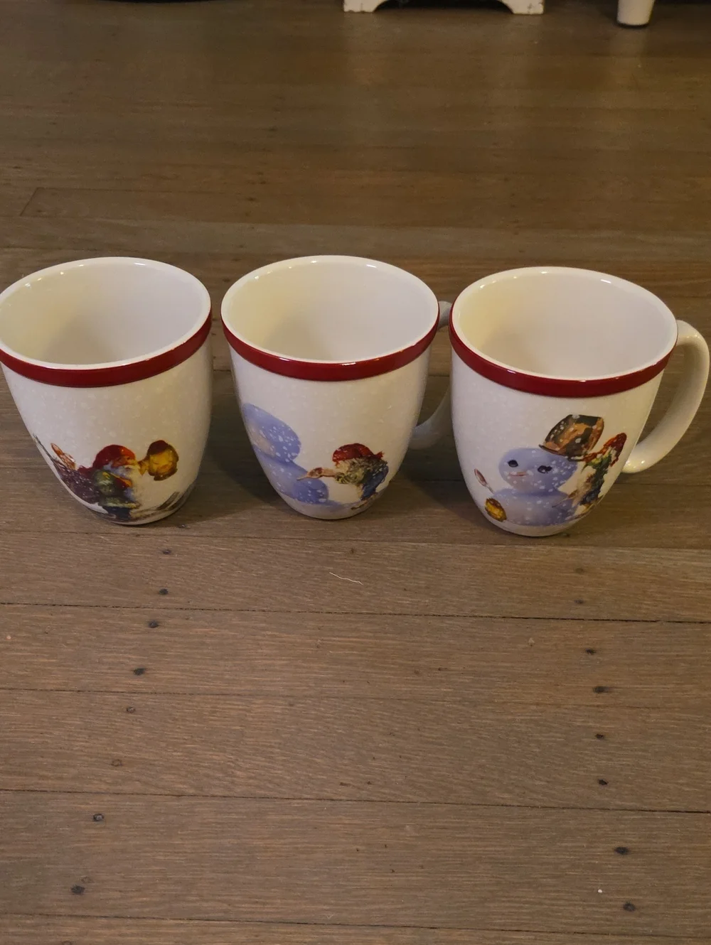 Williams Sonoma Nordic Elf Stoneware Mugs- Set Of 3